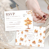 Botanische Bruine Terracotta Herfst Bruiloft RSVP 