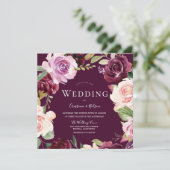 Botanische bruine Waterverf bruiloft Kaart (Staand voorkant)
