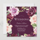 Botanische bruine Waterverf bruiloft Kaart (Voorkant)