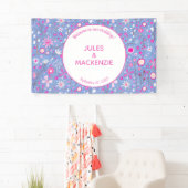 Botanische bruine wilde bloemen bruiloft spandoek (Insitu)