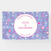 Botanische bruine wilde bloemen bruiloft spandoek (Horizontaal)