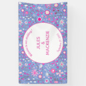 Botanische bruine wilde bloemen bruiloft spandoek (Verticaal)