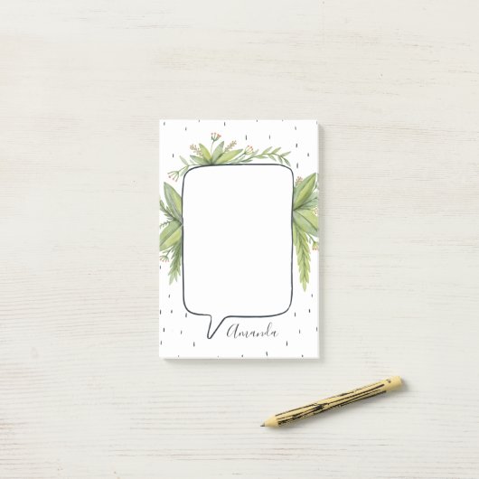 Botanische bubbels op maat post-it® notes (Op bureau)