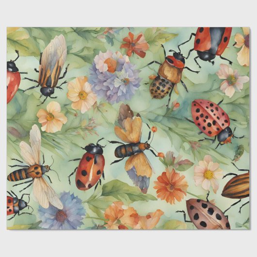 Botanische Bug Symfonie Cadeaupapier (Vlak)