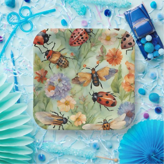 Botanische Bug Symfonie Papieren Bordje (Feest)