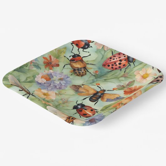 Botanische Bug Symfonie Papieren Bordje (Gebogen)