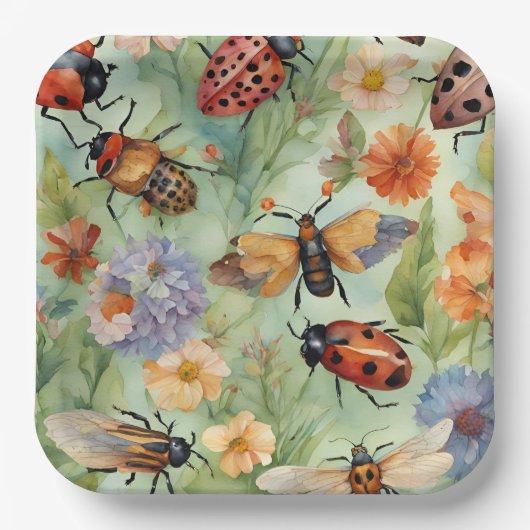 Botanische Bug Symfonie Papieren Bordje (Voorkant)