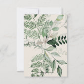 Botanische buitenbruiloft, beige Greenery RSVP-aut RSVP Kaartje (Achterkant)