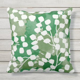 Botanische buitenkant Pillow, groen Buitenkussen