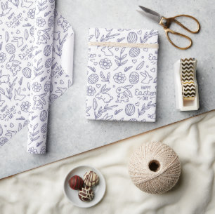 Botanische Bunny Paashaardpapier Cadeaupapier