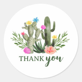 Botanische Cactus+Bloemen I Dank U Stickers