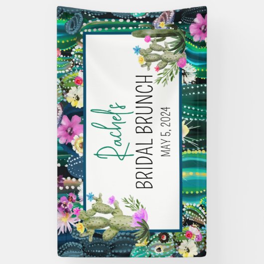 Botanische Cactus+Florals I aangepaste banner (Verticaal)