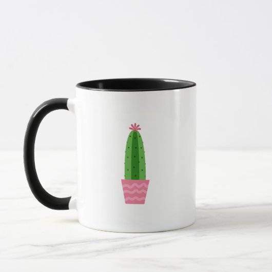 Botanische Cactus in Roze Pot Mok (Links)