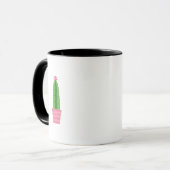 Botanische Cactus in Roze Pot Mok (Voorkant links)