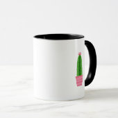 Botanische Cactus in Roze Pot Mok (Voorkant rechts)