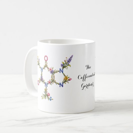 Botanische Caffeïne Molecuul Mok (Voorkant links)