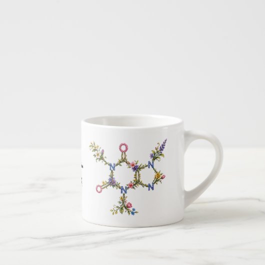 Botanische Caffeïne Molecuul Mok (Rechts)