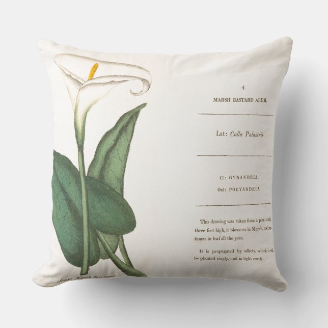 Botanische Calla Lily Flower Floral Kussen (Voorkant)