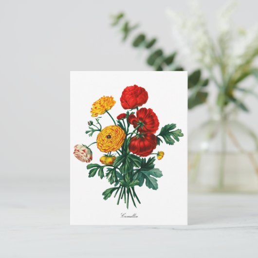 Botanische Camellia Bokeh Briefkaart (Staand voorkant)