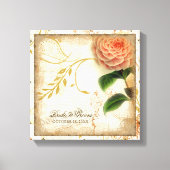Botanische Camellia Gepersonaliseerd bruiloft gepe Canvas Afdruk (Voorkant)