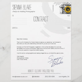 Botanische Camera Fotograaf Contract Hoesje Blad Briefhoofd