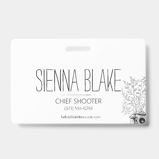 Botanische Camera Logo Fotograaf Badge (Voorkant)