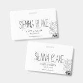 Botanische Camera Logo Fotograaf Badge (Voor- en achterkant)