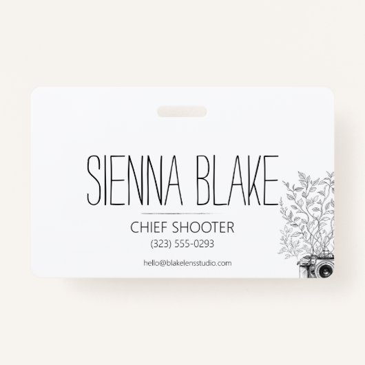 Botanische Camera Logo Fotograaf Badge (Voorkant)