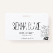 Botanische Camera Logo Fotograaf Badge (Achterkant)