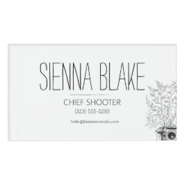 Botanische Camera Logo Fotograaf Naambadge