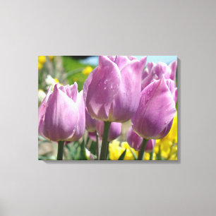 Botanische canvasafdrukken Paarse Tulp Bloemen Canvas Afdruk