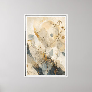 Botanische Cartografie | Luxe Neutrale Botanische  Canvas Afdruk
