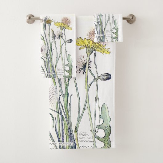 Botanische Catsear Wildflower Bath-set Bad Handdoek (Insitu)