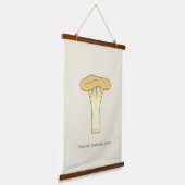 Botanische Chanterelle-paddenstoel die de buis afb Hangend Wandkleed (Gebogen)