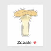 Botanische Chanterelle-paddenstoel op maat gesnede Sticker (Vel)
