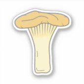 Botanische Chanterelle-paddenstoel op maat gesnede Sticker (Voorkant)