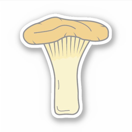 Botanische Chanterelle-paddenstoel op maat gesnede Sticker (Voorkant)