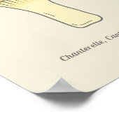 Botanische Chanterelle-paddenstoel Poster (Hoek)