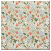 botanische charme - herfst Aardbeientuin Groen Stof (Swatch)