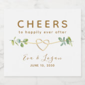 Botanische Cheers Trouwen Mousserende Wijn Label Sparkling Wijnetiket (Enkel label)