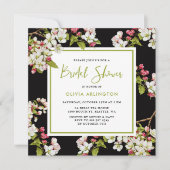 Botanische Cherry Blossom Bridal Shower Uitnodigin Kaart (Voorkant)