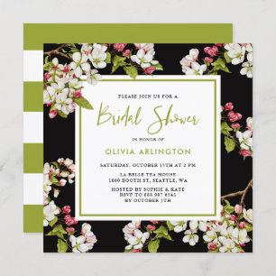Botanische Cherry Blossom Bridal Shower Uitnodigin Kaart