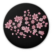 Botanische Cherry Blossom Falling Petals Ombré Art Keramische Knop (Voorkant)