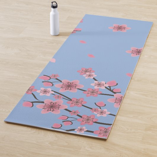 Botanische Cherry Blossom Falling Petals Patroon Yogamat (In situ)