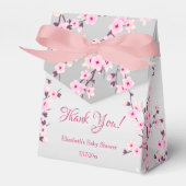 Botanische Cherry Blossom Pink Grey Hartelijk dank Bedankdoosjes (Voorkant Zijde)
