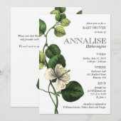  Botanische Chic Baby Shower Invitaties Kaart (Voorkant / Achterkant)