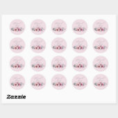 Botanische chic bloemengrijs roze bloem Dank je Ronde Sticker (Vel)