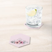 Botanische chic bloemrijke elegante grijze roze bl kartonnen onderzetters (Insitu)