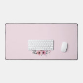Botanische chic blush roze florale monogrammen bureaumat (Keyboard & Muis)