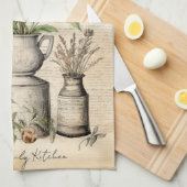 Botanische Chic Familienaam Gift Theedoek (Quarter Fold)